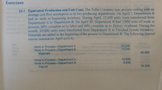 Please answer E6-1, E6-2, E6-3 Exercises 761