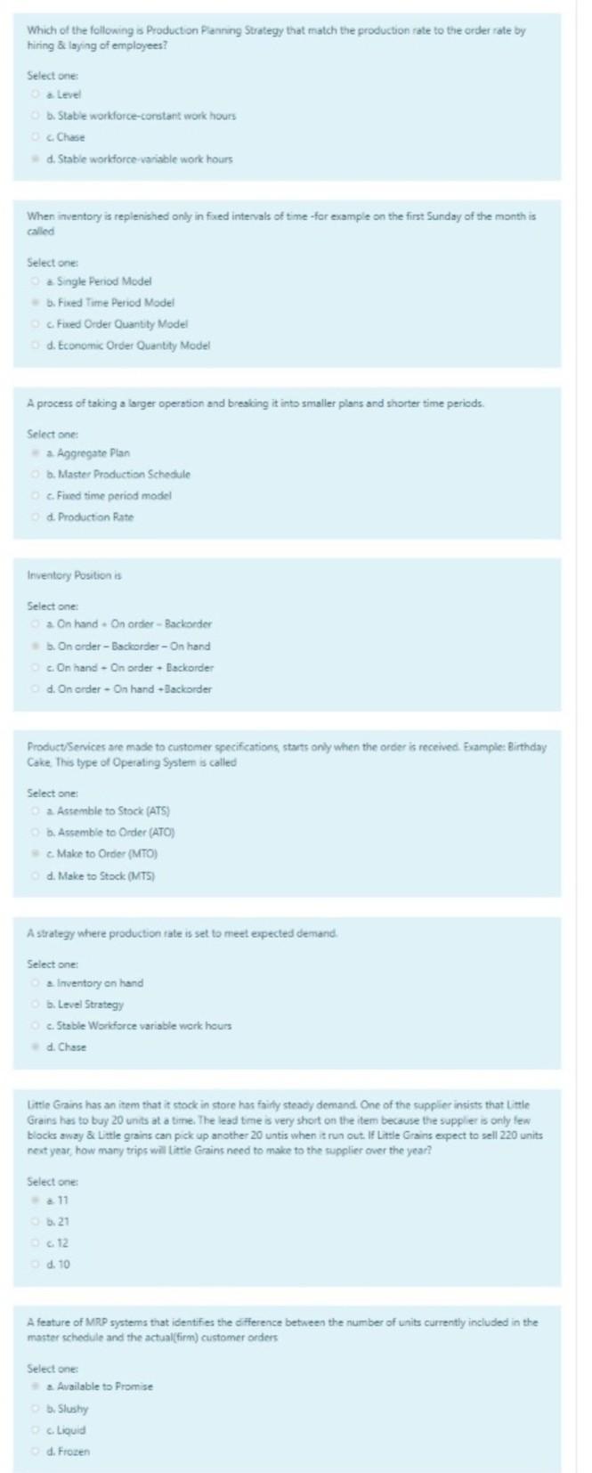 Aggregate operational plan specifies the optimal