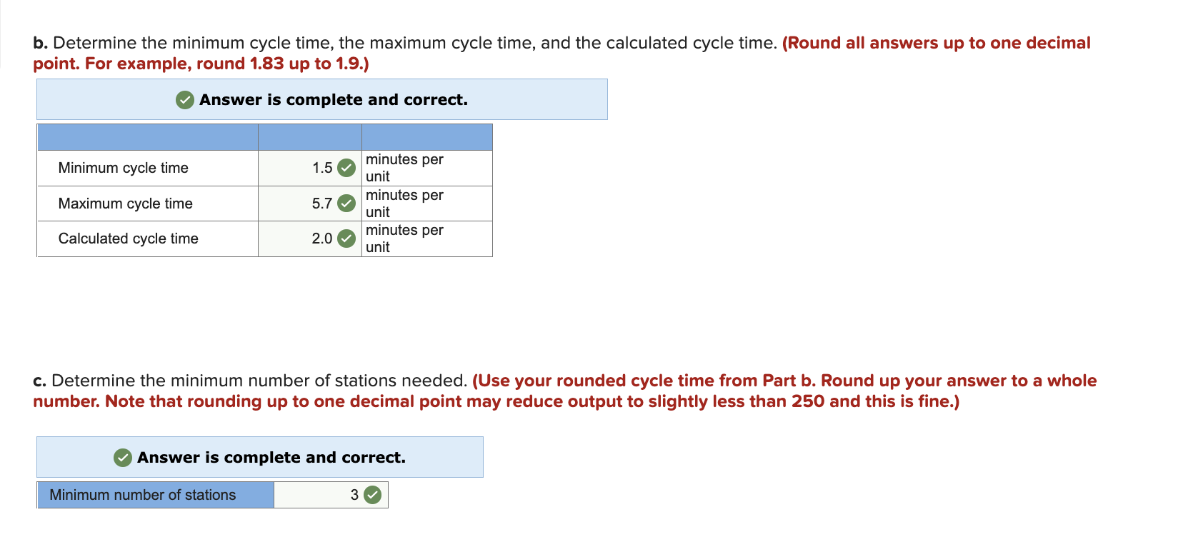 Please help with part e.) Efficency and Idle
