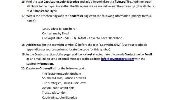 INSTRUCTIONS Create the following HTML web page