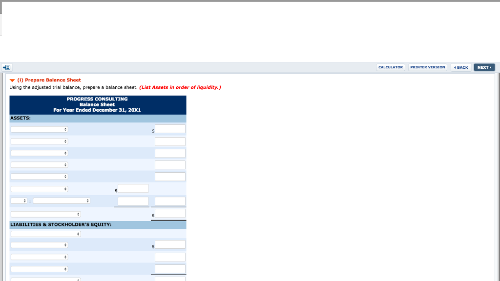 only im looking for answer (i) Prepare Balance