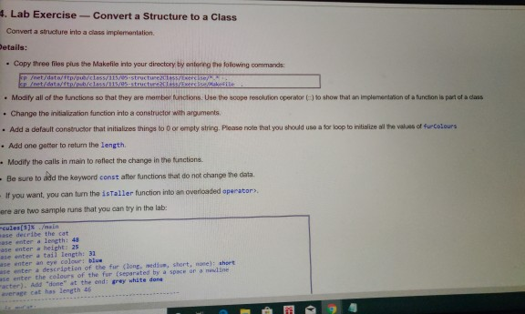 4. Lab Exercise-Convert a Structure to a Class