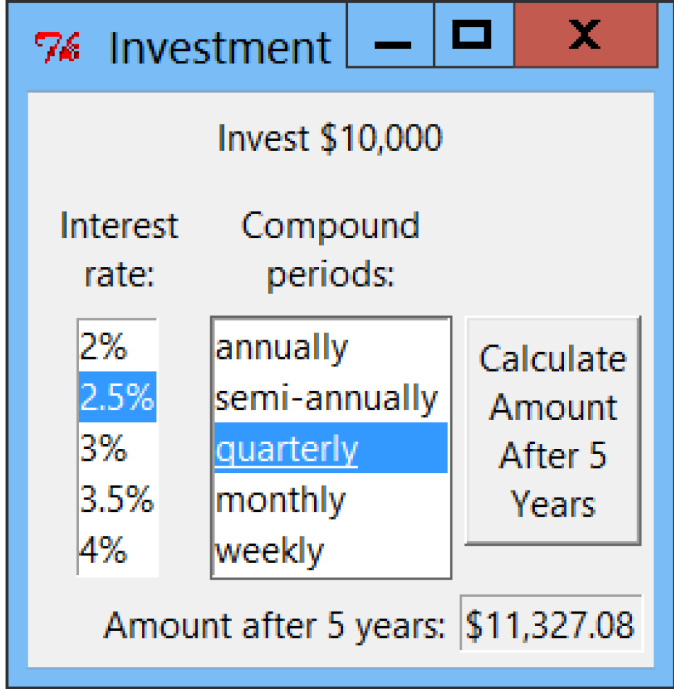 This program is to be done in Python. if $10,000 is invested