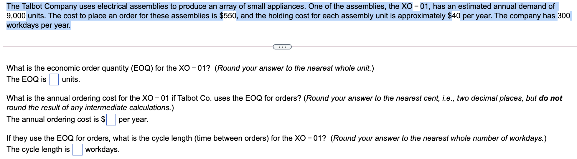 The Talbot Company uses electrical assemblies to