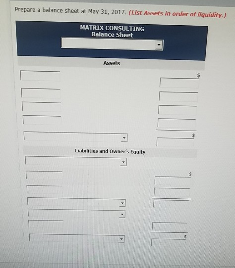 Problem 1-4A Trixie Maye started her own consulting firm, Matrix Consulting,