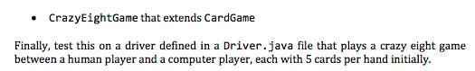 Here is what I have coded so far: CARD.JAVA
