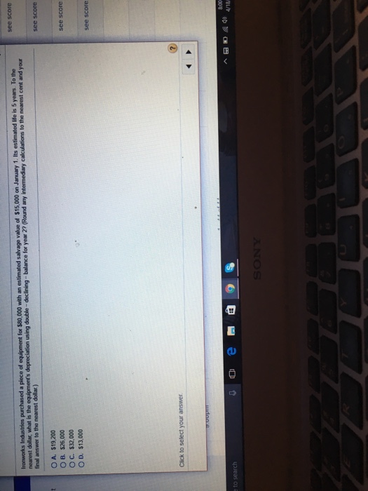 Acme paid $120,000 for a machine with a $10,000