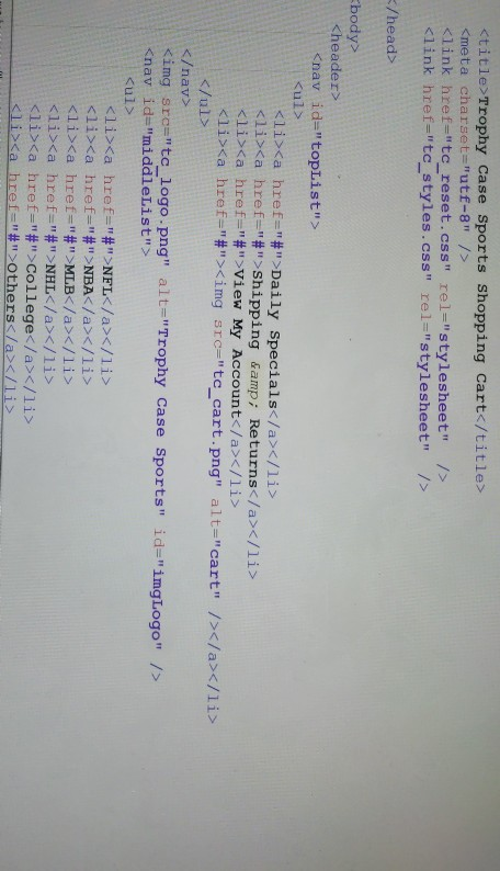 html help Case Problem 1 DataFiles needed for