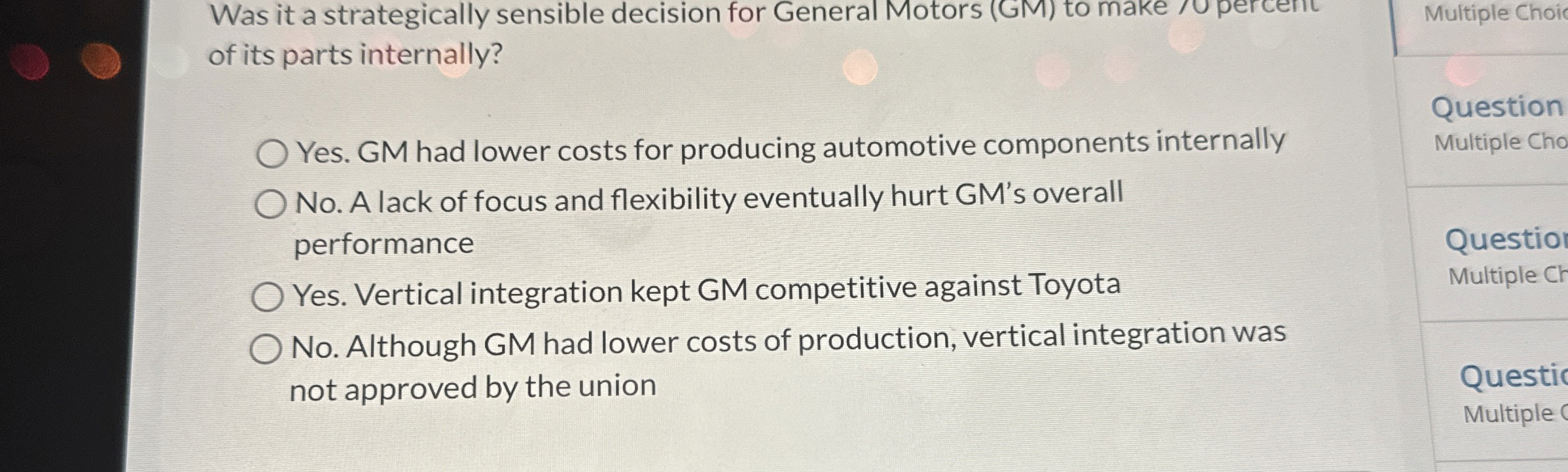 Was it a strategically sensible decision for