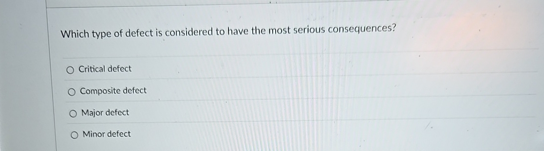 Which type of defect is considered to have the