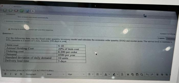 For the lowing the line order quantity inventory