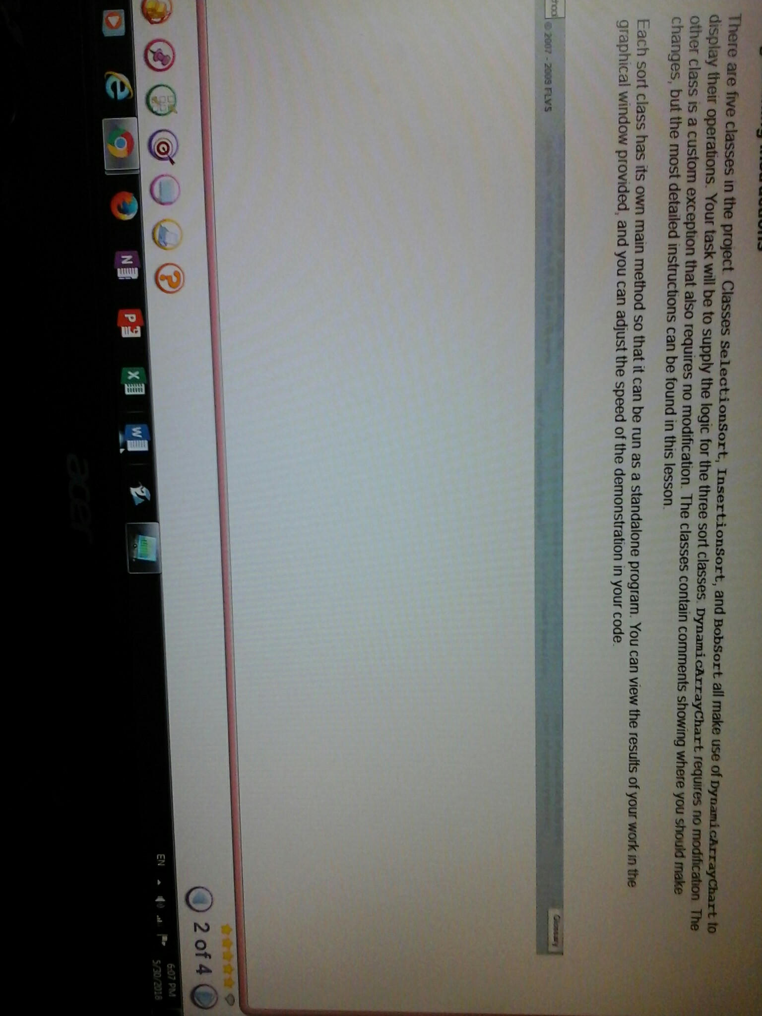 There are five classes in the project Classes