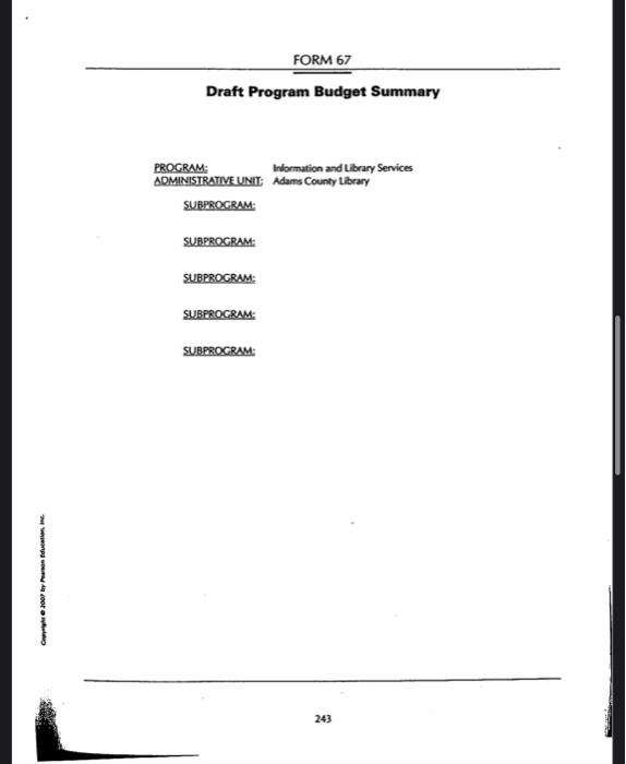 PROGRAM BUDGETING- I need help with the 5