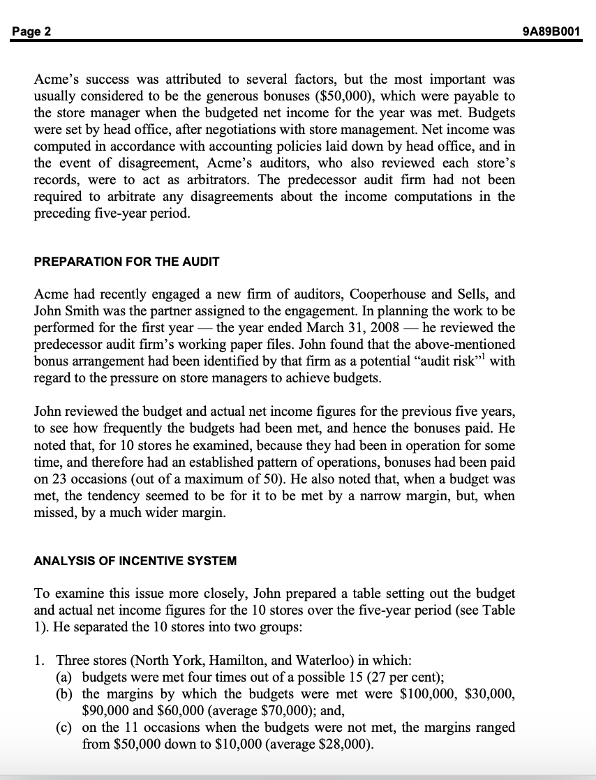 What are the main issues facing John Smith? What are the alternatives