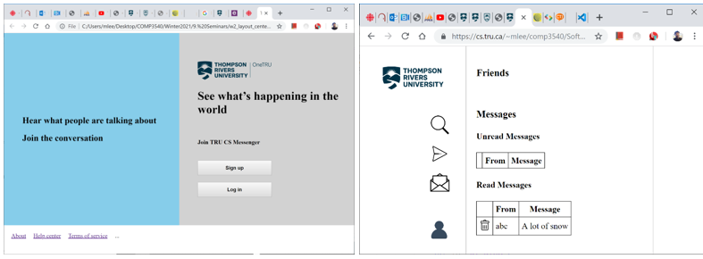 Considerations for Messenger There are two web