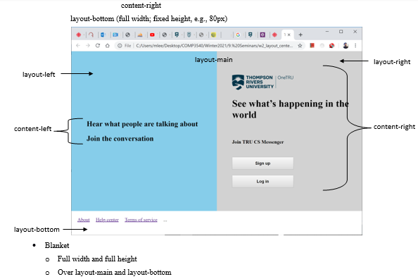 Layout, positioning, modal windows Layout