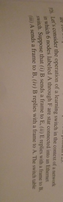 let's consider the operation of a learning switch