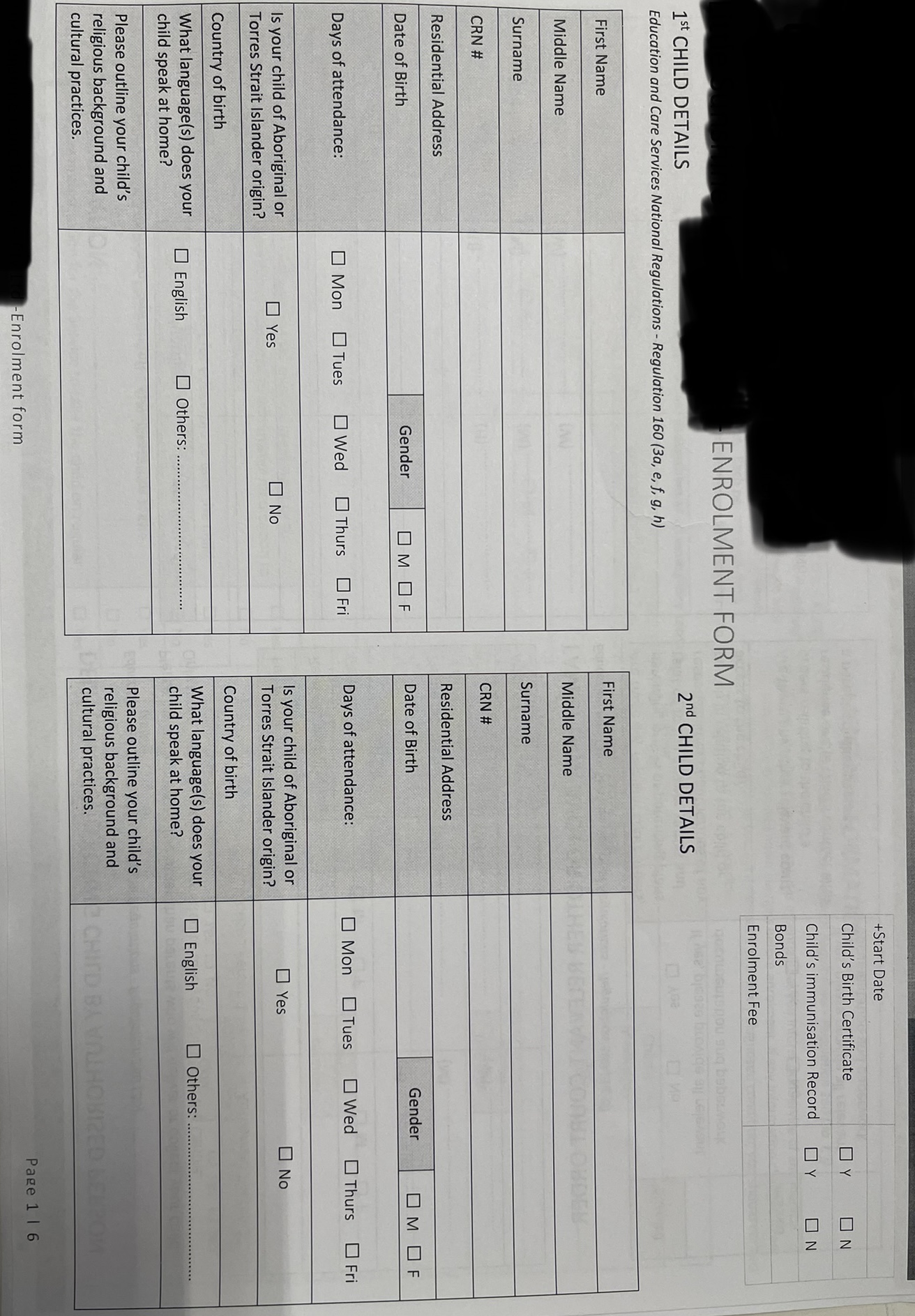 PARENT AGREEMENT Education and Care Services