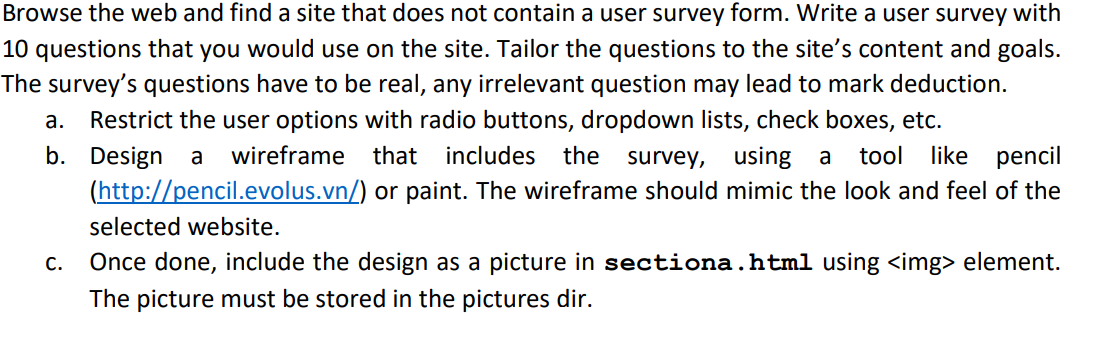 Browse the web and find a site that does not