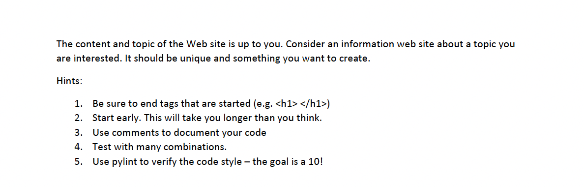 In addition to the requirements listed above, the