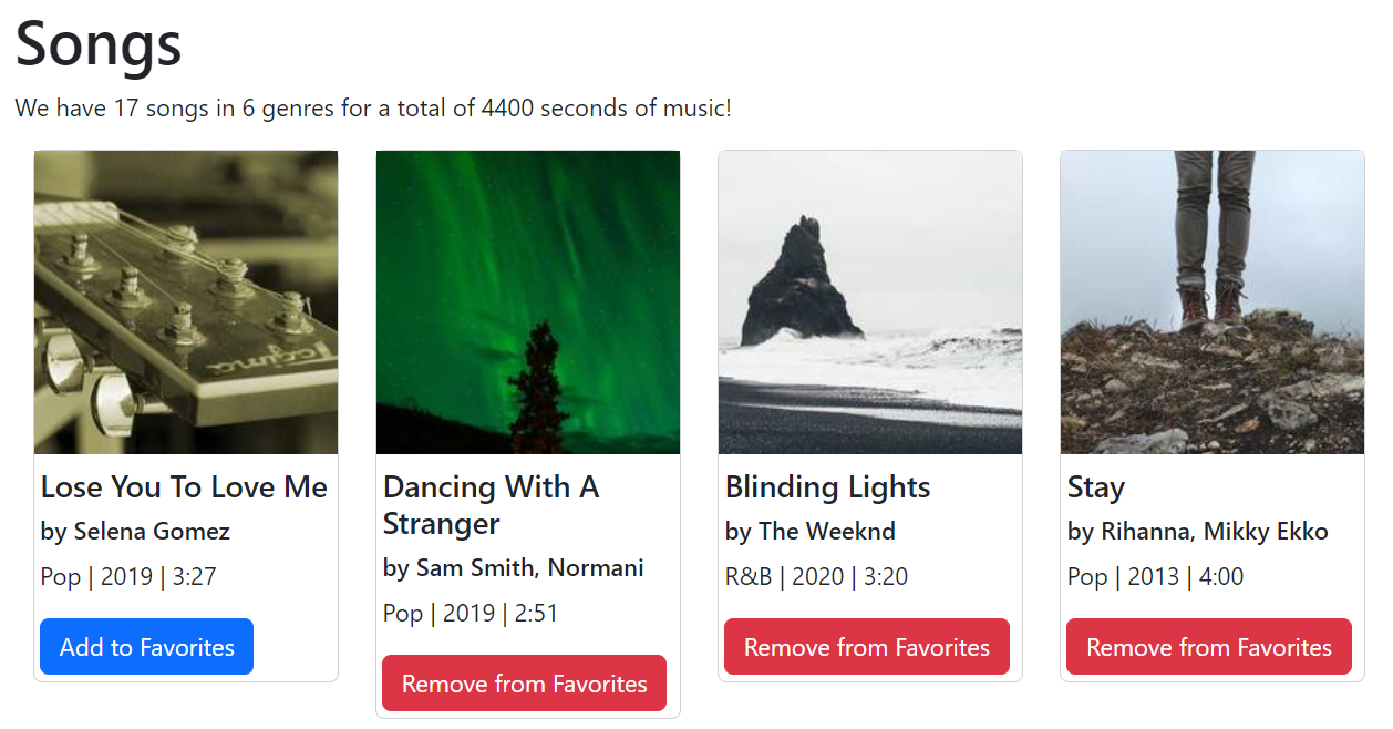 Add a button to each song that will allow the