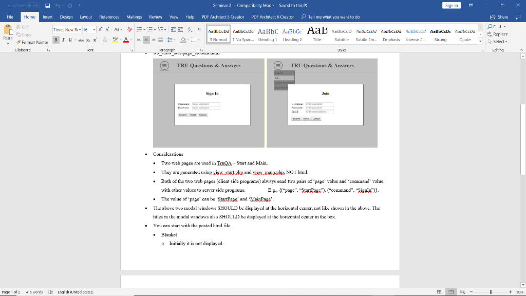 Work to do SignIn and Join Considerations Two web pages are used