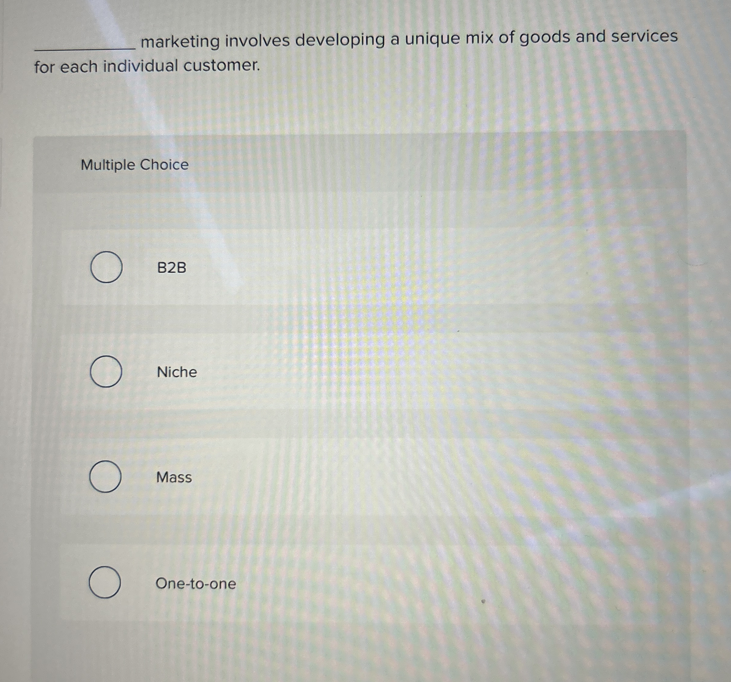 marketing involves developing a unique mix of