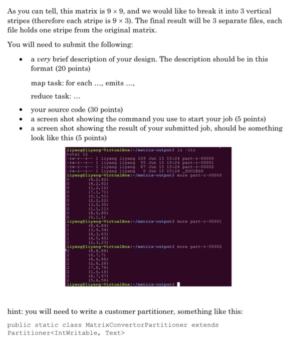 Big Data Programming Map Reduce Please answer