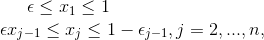 Maximize x n subject to where 0 < <0.5. Implement