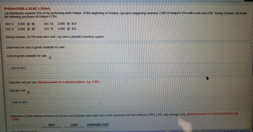 Problem 6-02A a, b1-b2, c (Video) Lily