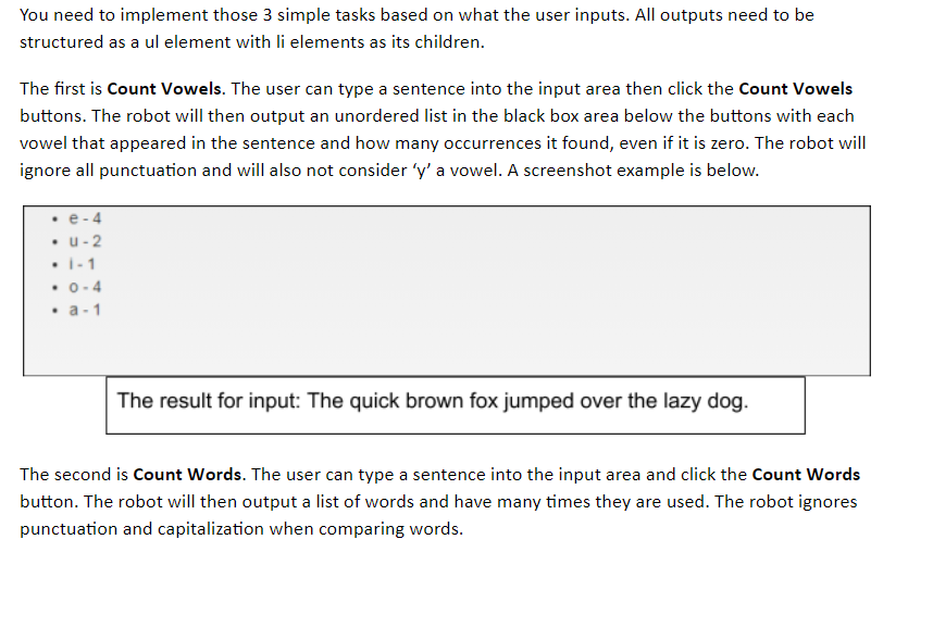 By Using JavaScript, make a program robot.js.