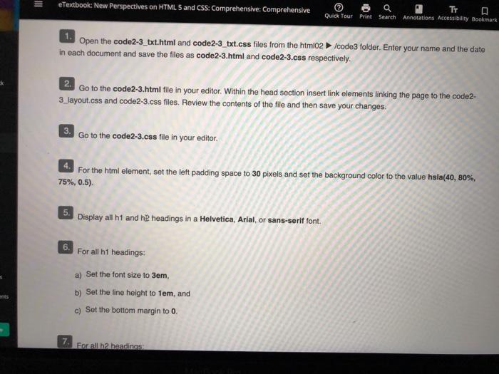 challenge 3: eTextbook: New Perspectives on HTML