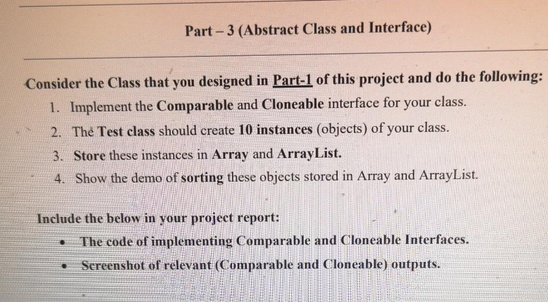 Part 1 : Part - 3 (Abstract Class and Interface)