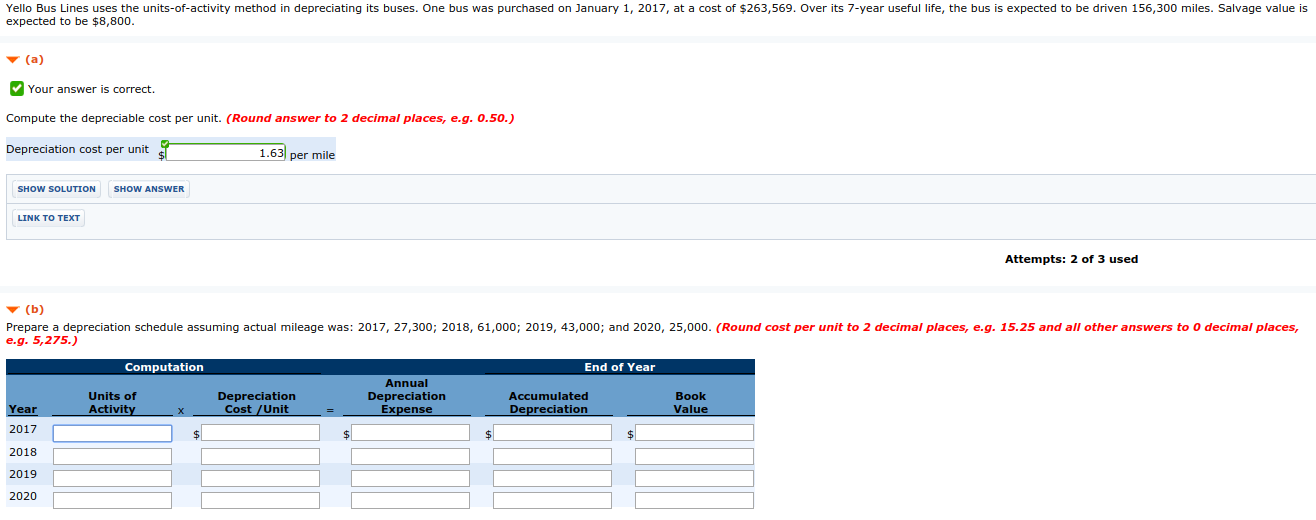 Yello Bus Lines uses the units-of-activity method