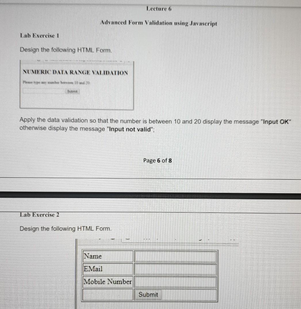 web development labs questions using notepad++