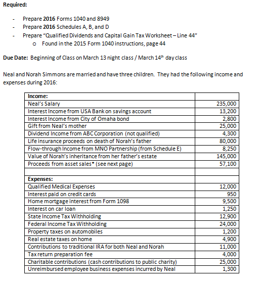 Prepare 2016 Forms 1040 and 8949 Prepare 2016