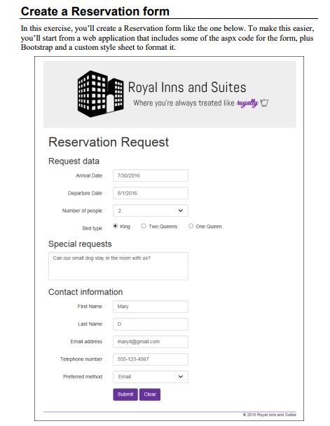 Request.aspx Chapter 6: Reservations Reservation