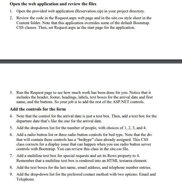 Request.aspx Chapter 6: Reservations Reservation