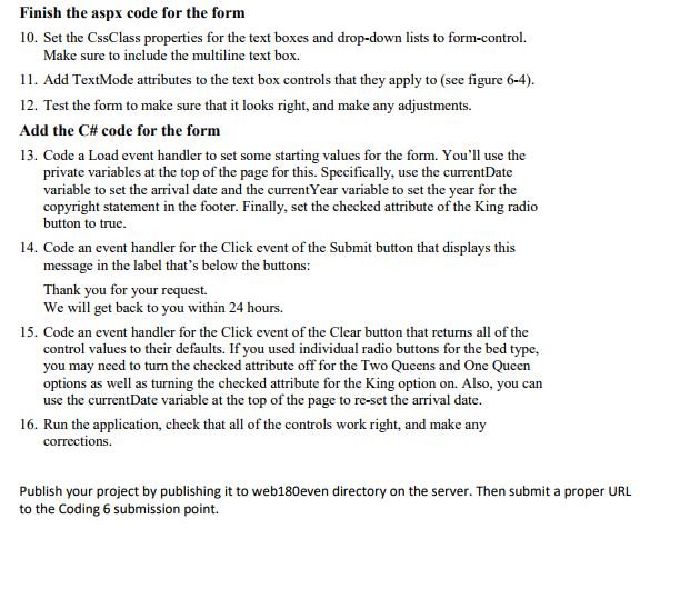 Request.aspx Chapter 6: Reservations Reservation