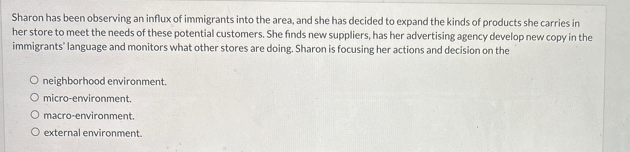 Sharon has been observing an influx of immigrants