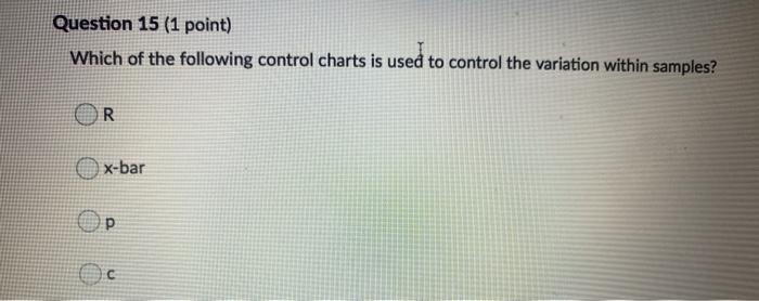 Question 15 (1 point) Which of the following