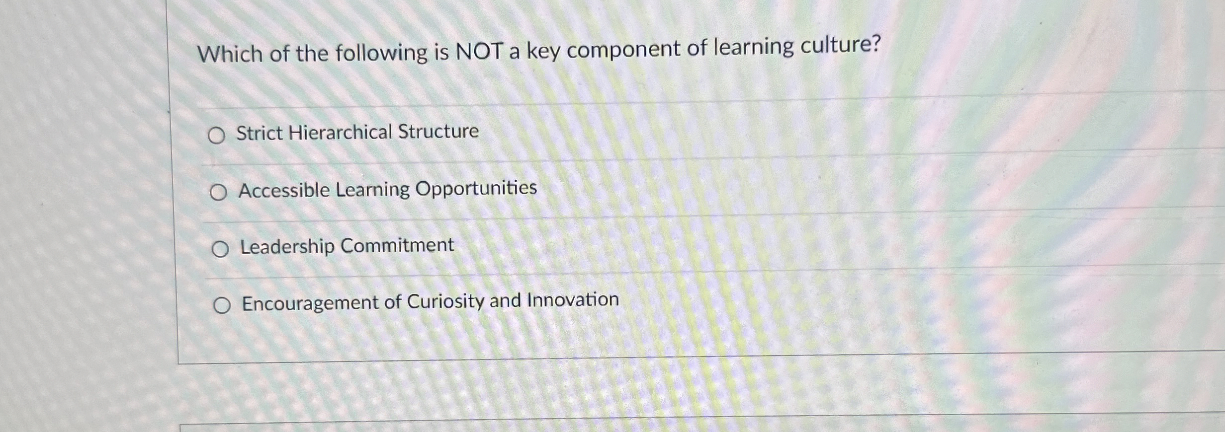 Which of the following is NOT a key component of