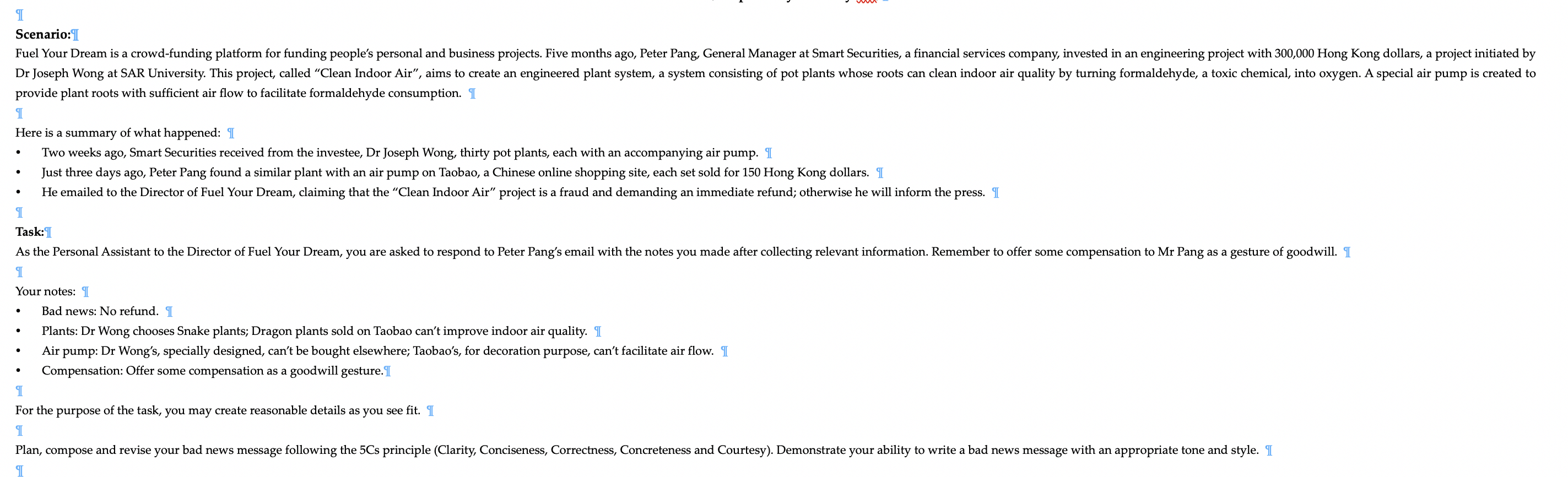 Please write in 150-200 words. Scenario:T Fuel