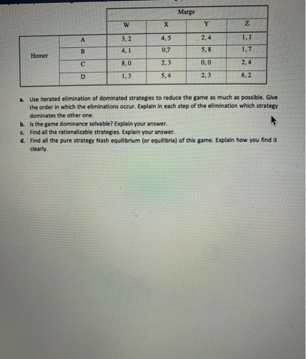 Marge W Y z 3,2 4,5 2,4 B 4,1 0,7 5,8 1,1 1,7 2,4