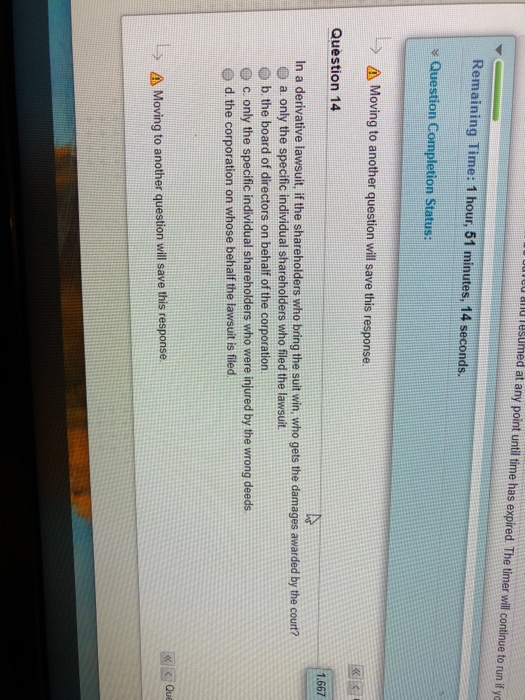 llu lesumed at any point until time has expired.