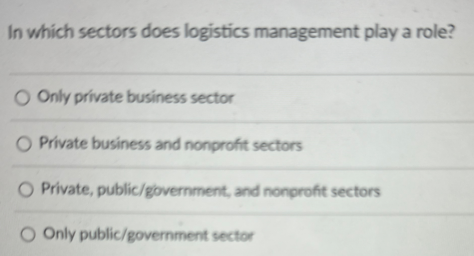 In which sectors does logistics management play a