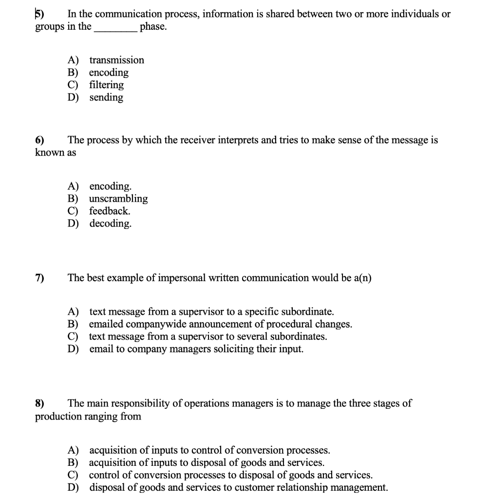 15) In the communication process, information is