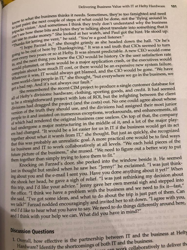 Create a plan for how IT and the business can