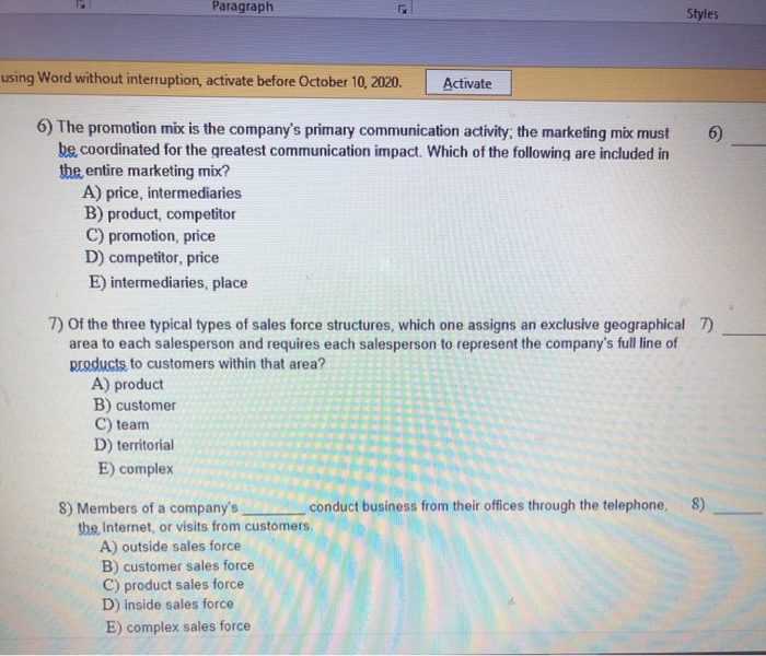 Paragraph Styles using Word without interruption,