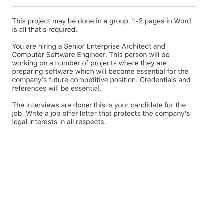 This project may be done in a group. 1-2 pages in